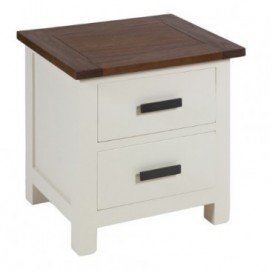 Mesita Classy color blanco madera mindi