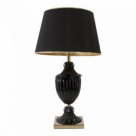 Lámpara sobremesa colección Tahum color negro hierro y vidrio
