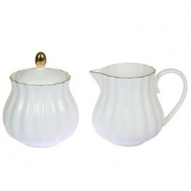 Lechera y azucarero Sisí blanco porcelana