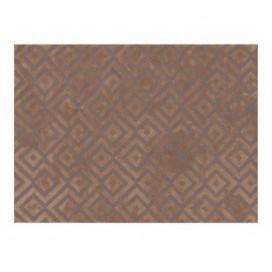 Alfombra Giun color crema y gris estampado geométrico 100% poliéster