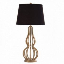 Lámpara sobremesa Doniu negro / oro metal