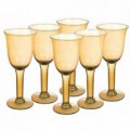 Juego 6 copas Mostaza vidrio