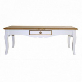 Mesa centro Select blanco /oro madera paulownia