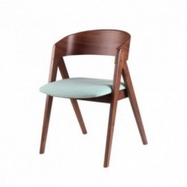 Silla Alfa menta madera nogal