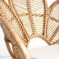 Silla Flor natural madera mahogani y rattan