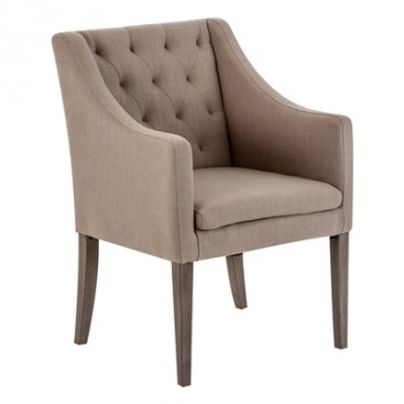 Sillón acolchado Linen color crudo