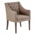 Sillón acolchado Linen color crudo