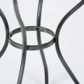 Mesa auxiliar redonda cuerda / cristal / metal