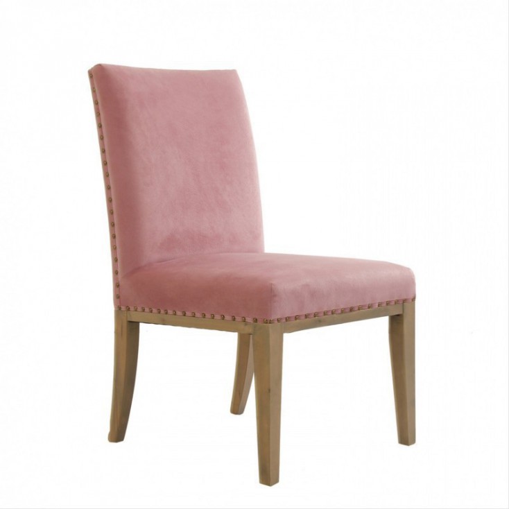 Silla Rosete rosa tapizado poliéster madera de pino, muebles y decoración  de diseño